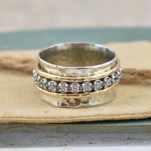 Silver and Gold Toned Spinner Ring